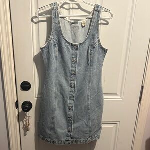 Levi's Light Blue Denim Button-Front Mini Dress